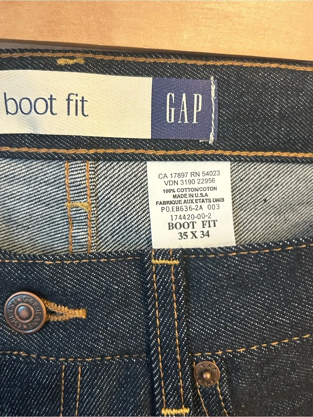 GAP Vintage Jeans Men's Dark Blue Boot Fit Jeans 35 x 34